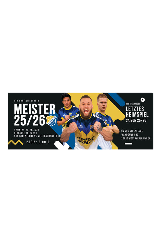 WIR SIND MEISTER! LETZTES HEIMSPIEL – 30.05.26 – TICKETS LIMITIERT